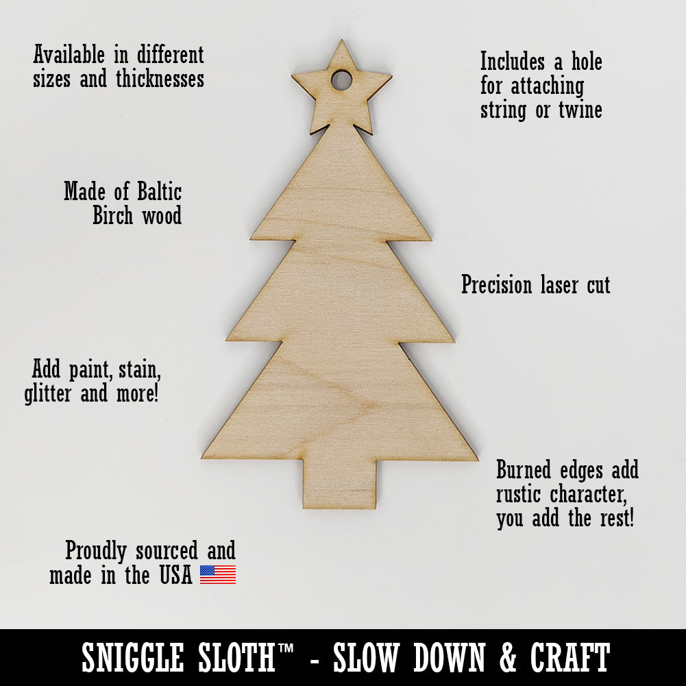 Star Scatter Unfinished Craft Wood Holiday Christmas Tree DIY Pre-Drilled Ornament