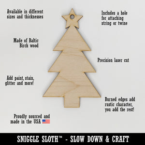 Ha Ha Fun Text Unfinished Craft Wood Holiday Christmas Tree DIY Pre-Drilled Ornament