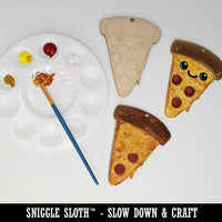 Pizza Slice Abstract Unfinished Craft Wood Holiday Christmas Tree DIY Pre-Drilled Ornament
