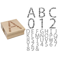 Elegant Botanical Floral Letter Number Square Rubber Stamp for Stamping Crafting