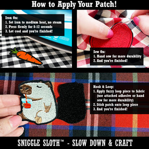 Concerned Pocket Pug Dog Multi-Color Embroidered Iron-On or Hook & Loop Patch Applique