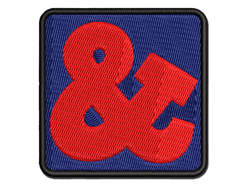 Ampersand Symbol And Multi-Color Embroidered Iron-On or Hook & Loop Patch Applique