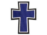 Cross Angled Christian Church Religion Multi-Color Embroidered Iron-On or Hook & Loop Patch Applique