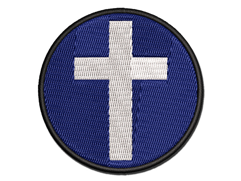 Cross Christian Church Religion Multi-Color Embroidered Iron-On or Hook & Loop Patch Applique