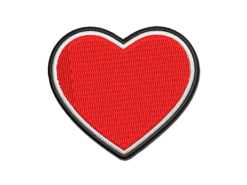 Heart Solid Multi-Color Embroidered Iron-On or Hook & Loop Patch Applique