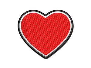 Heart Solid Multi-Color Embroidered Iron-On or Hook & Loop Patch Applique