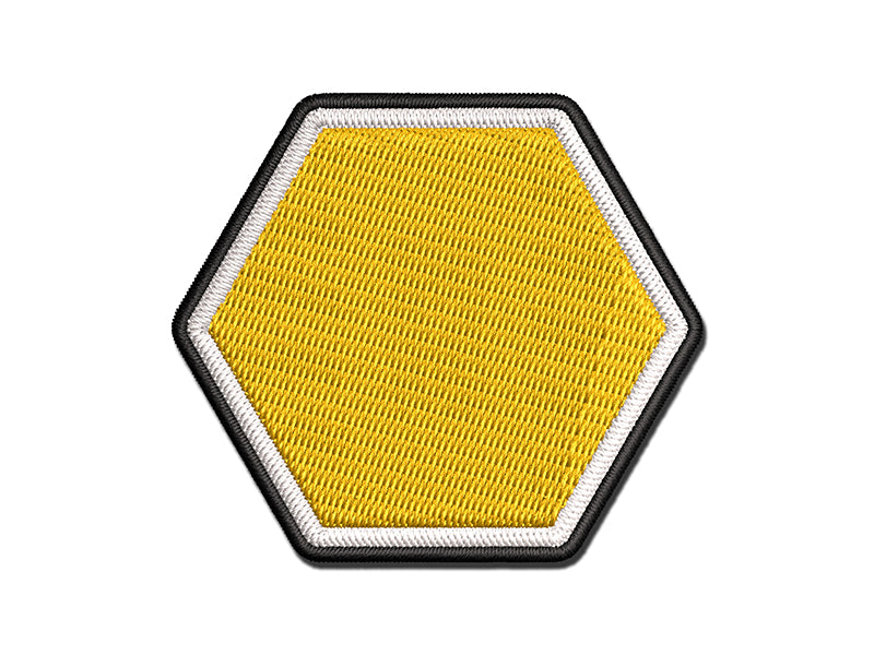 Hexagon Solid Multi-Color Embroidered Iron-On or Hook & Loop Patch Applique