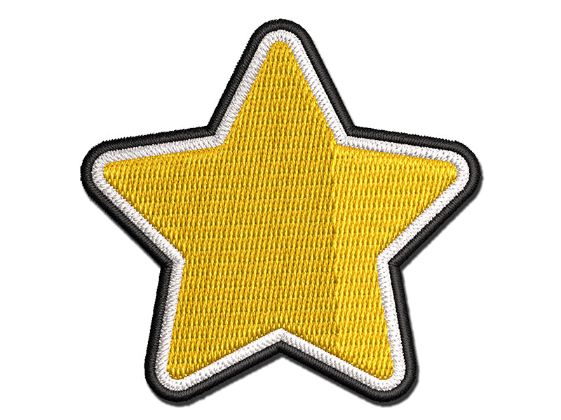 Star Shape Excellent Multi-Color Embroidered Iron-On or Hook & Loop Patch Applique