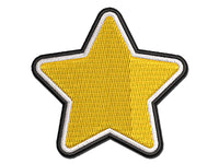 Star Shape Excellent Multi-Color Embroidered Iron-On or Hook & Loop Patch Applique