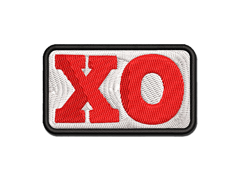 XO Hugs Kisses Multi-Color Embroidered Iron-On or Hook & Loop Patch Applique
