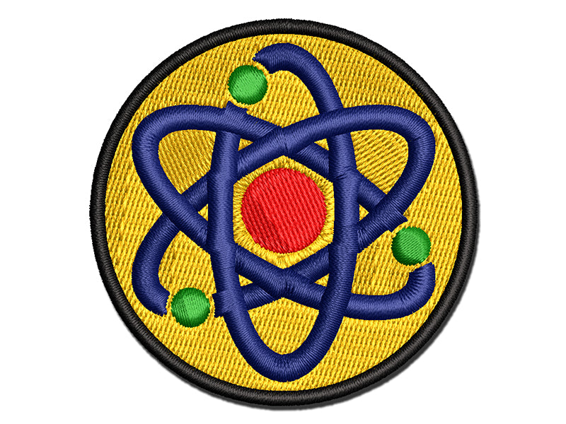 Atom Atomic Multi-Color Embroidered Iron-On or Hook & Loop Patch Applique