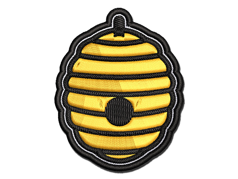 Bee Hive Multi-Color Embroidered Iron-On or Hook & Loop Patch Applique