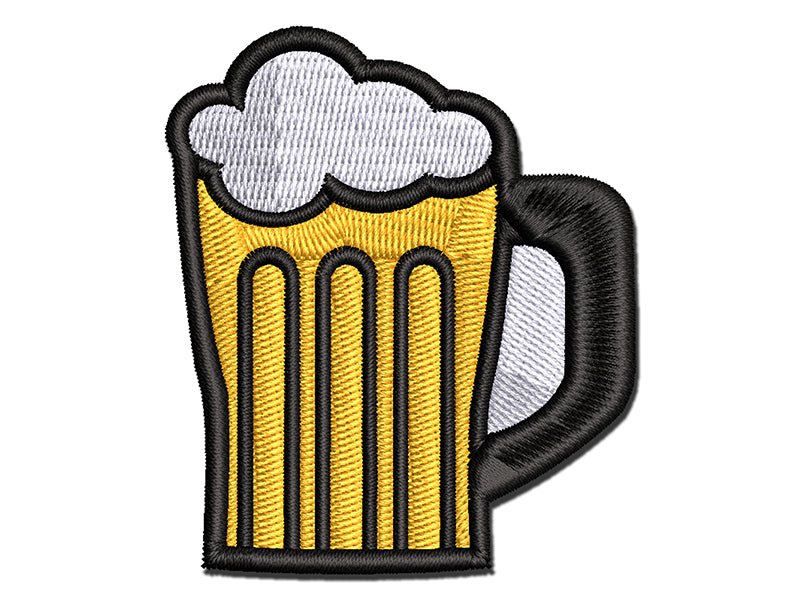 Beer Stein with Foam Multi-Color Embroidered Iron-On or Hook & Loop Patch Applique
