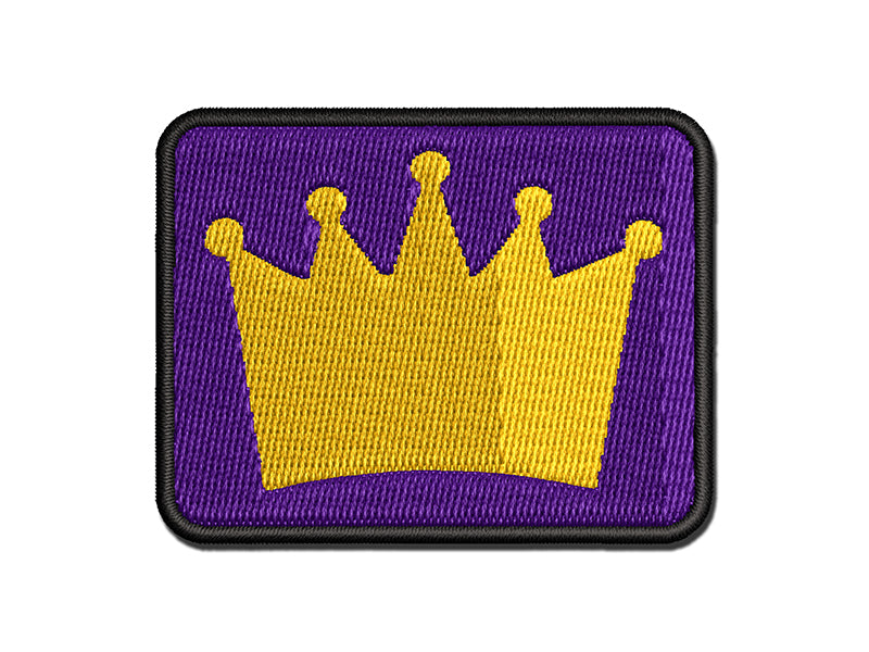 Crown King Queen Princess Multi-Color Embroidered Iron-On or Hook & Loop Patch Applique