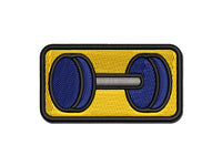 Dumbbell Gym Workout Exercise Multi-Color Embroidered Iron-On or Hook & Loop Patch Applique