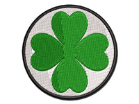 Four Leaf Clover Lucky Solid Multi-Color Embroidered Iron-On or Hook & Loop Patch Applique