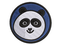 Happy Panda Face Multi-Color Embroidered Iron-On or Hook & Loop Patch Applique