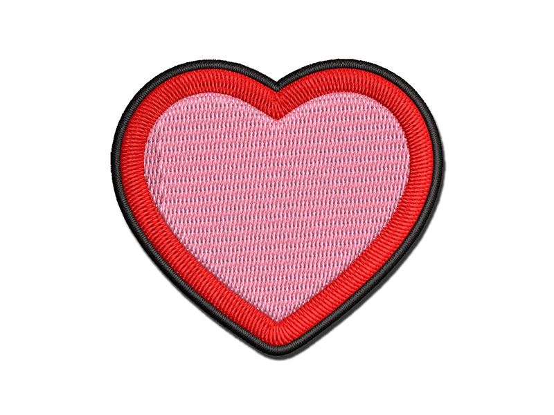 Heart Hollow Multi-Color Embroidered Iron-On or Hook & Loop Patch Applique