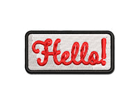 Hello Cursive Multi-Color Embroidered Iron-On or Hook & Loop Patch Applique