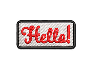 Hello Cursive Multi-Color Embroidered Iron-On or Hook & Loop Patch Applique