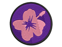 Hibiscus Hawaii Tropical Flower Multi-Color Embroidered Iron-On or Hook & Loop Patch Applique