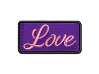 Love Cursive Text Multi-Color Embroidered Iron-On or Hook & Loop Patch Applique