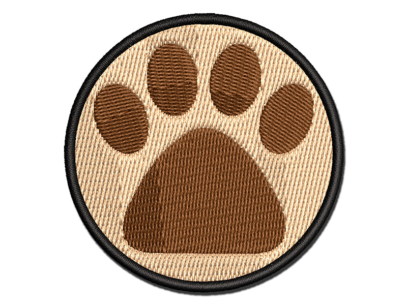 Paw Print Solid Multi-Color Embroidered Iron-On or Hook & Loop Patch Applique