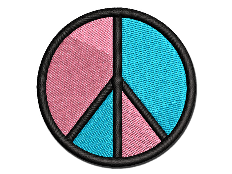 Peace Sign Multi-Color Embroidered Iron-On or Hook & Loop Patch Applique