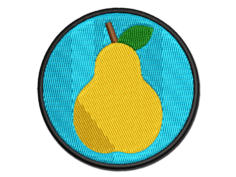 Pear Fruit Solid Multi-Color Embroidered Iron-On or Hook & Loop Patch Applique