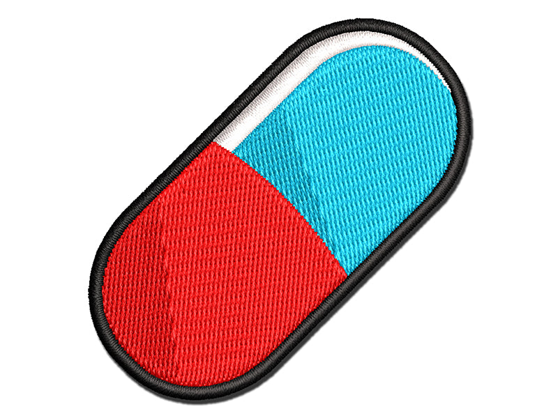 Pill Medicine Multi-Color Embroidered Iron-On or Hook & Loop Patch Applique