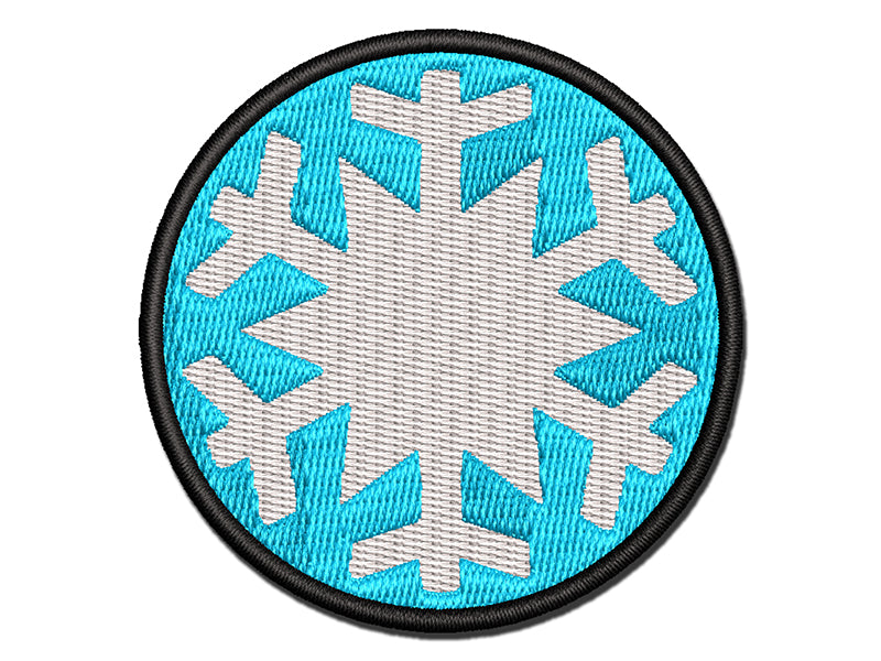 Snowflake Winter Multi-Color Embroidered Iron-On or Hook & Loop Patch Applique