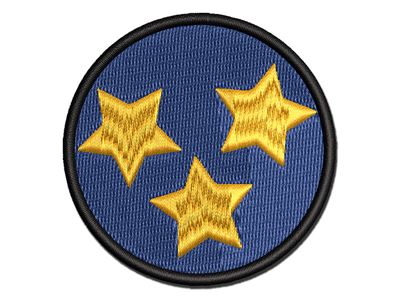 Star Scatter Multi-Color Embroidered Iron-On or Hook & Loop Patch Applique