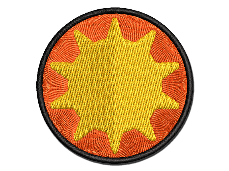 Sun Solid Multi-Color Embroidered Iron-On or Hook & Loop Patch Applique