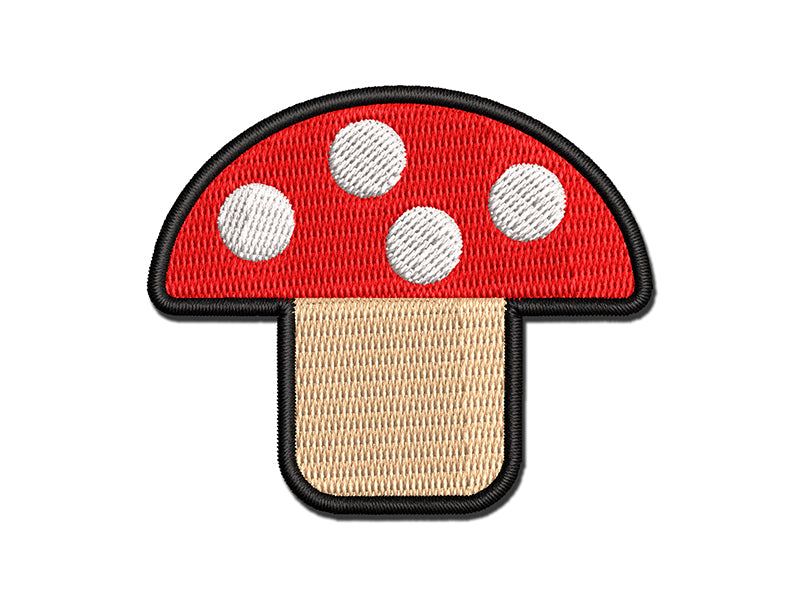 Toadstool Mushroom Multi-Color Embroidered Iron-On or Hook & Loop Patch Applique