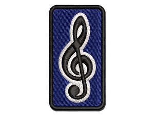 Treble Clef Music Multi-Color Embroidered Iron-On or Hook & Loop Patch Applique