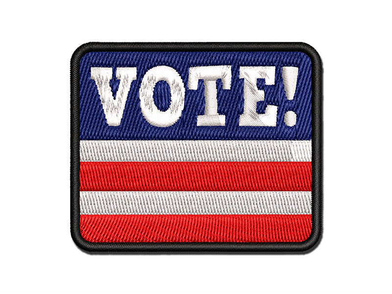 Vote Election Multi-Color Embroidered Iron-On or Hook & Loop Patch Applique