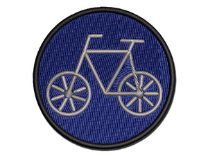 Bike Bicycle Doodle Multi-Color Embroidered Iron-On or Hook & Loop Patch Applique