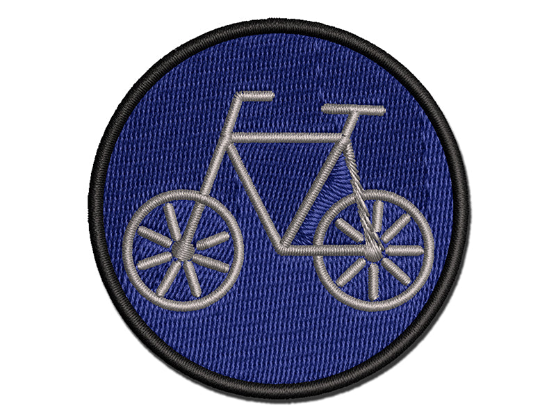 Bike Bicycle Doodle Multi-Color Embroidered Iron-On or Hook & Loop Patch Applique