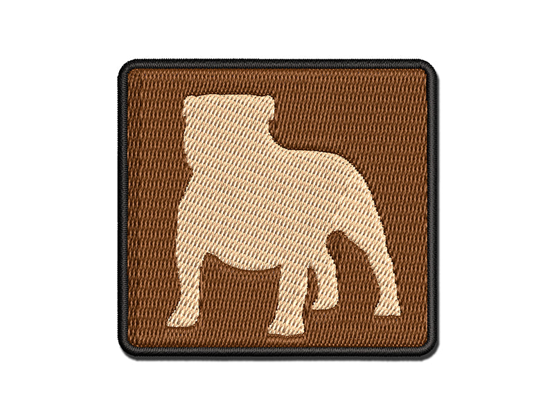 Bulldog English British Dog Solid Multi-Color Embroidered Iron-On or Hook & Loop Patch Applique