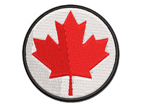 Canada Maple Leaf Multi-Color Embroidered Iron-On or Hook & Loop Patch Applique