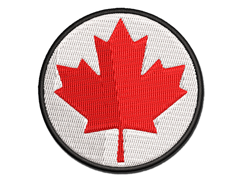 Canada Maple Leaf Multi-Color Embroidered Iron-On or Hook & Loop Patch Applique