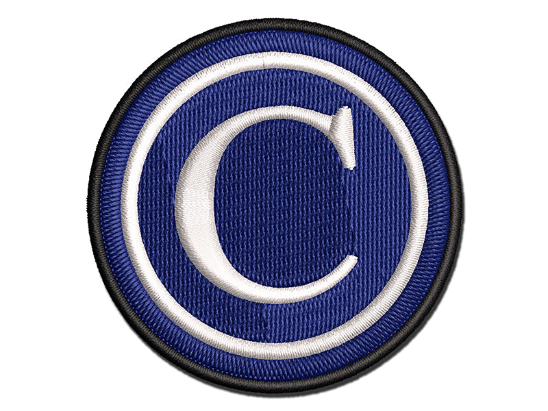 Copyright Symbol Multi-Color Embroidered Iron-On or Hook & Loop Patch Applique