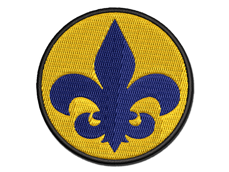 Fleur de Lis Solid Multi-Color Embroidered Iron-On or Hook & Loop Patch Applique