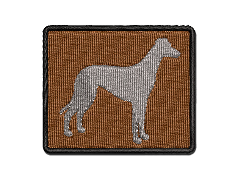 Greyhound Dog Solid Multi-Color Embroidered Iron-On or Hook & Loop Patch Applique