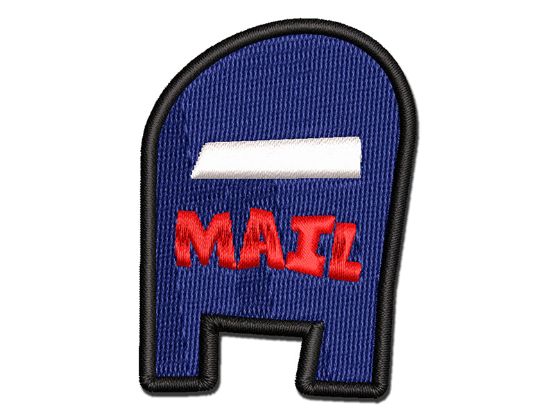 Mail Box Doodle Multi-Color Embroidered Iron-On or Hook & Loop Patch Applique