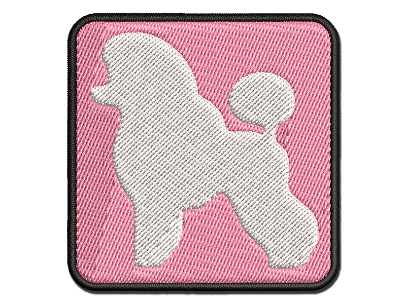 Miniature Poodle Dog Solid Multi-Color Embroidered Iron-On or Hook & Loop Patch Applique