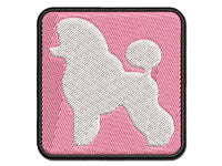 Miniature Poodle Dog Solid Multi-Color Embroidered Iron-On or Hook & Loop Patch Applique
