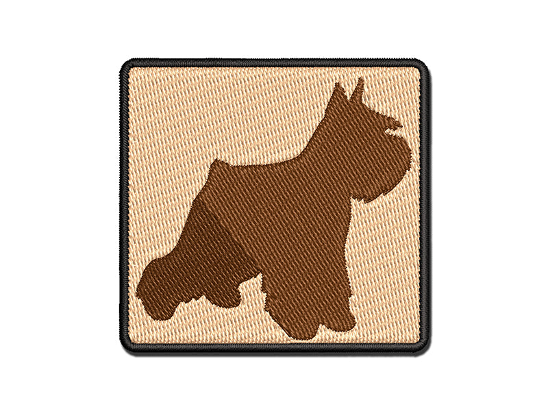 Miniature Schnauzer Dog Solid Multi-Color Embroidered Iron-On or Hook & Loop Patch Applique