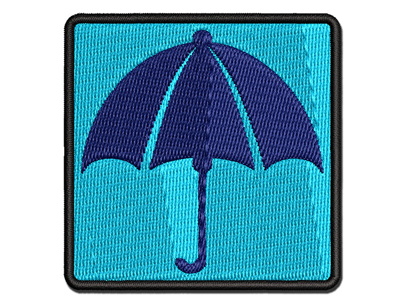 Rainy Day Umbrella Multi-Color Embroidered Iron-On or Hook & Loop Patch Applique