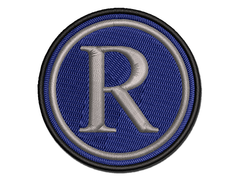 Registered Trademark Symbol Multi-Color Embroidered Iron-On or Hook & Loop Patch Applique